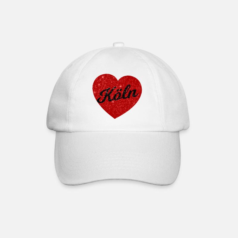 Kölsches Herz - Baseballkappe - Weiß/Weiß