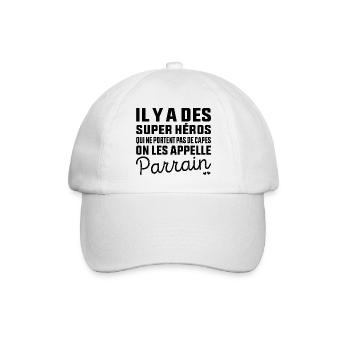 Super Héros sans Cape Parrain - Casquette classique - blanc/blanc - Devant