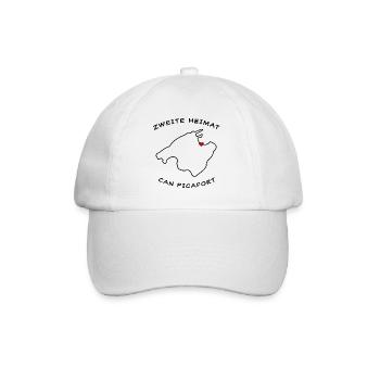 Mallorca Design - Zweite Heimat Can Picafort - Baseballkappe - Weiß/Weiß - Vorne