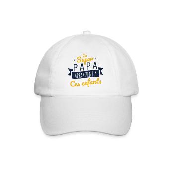 Super papa enfants cadeau - Casquette classique - blanc/blanc - Devant