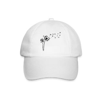 Black dandelion flower - Baseball Cap - white/white - Front