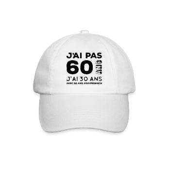 Anniversaire 60 ans - Casquette classique - blanc/blanc - Devant