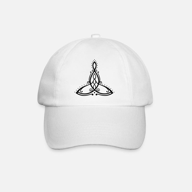 Celtic Motherhood Symbol Mutter mit drei Kindern - Baseballkappe - Weiß/Weiß