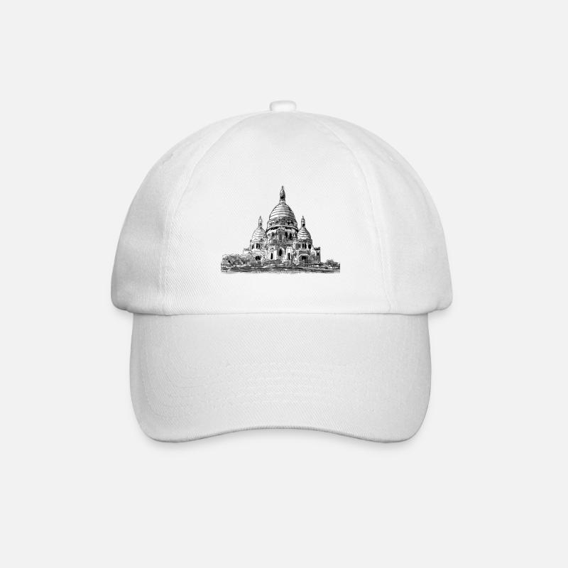 Sacré-Cœur de Montmartre - Baseballkappe - Weiß/Weiß