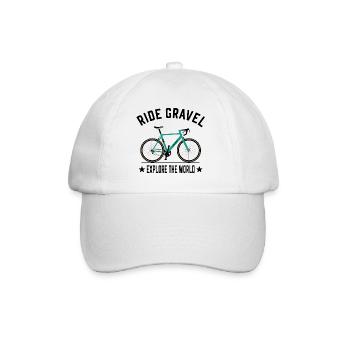 Ride Gravel Bike Explore The World Bikepacking - Baseball Cap - white/white - Front
