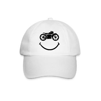 Motard Avec Le Sourire Pour Passionné De Motos - Casquette classique - blanc/blanc - Devant