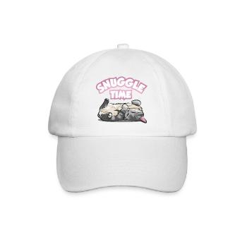 Kuschelzeit Katze süßes schlafendes Kätzchen Mieze - Baseballkappe - Weiß/Weiß - Vorne