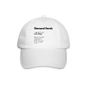 Diamond Hands btc dictionary look - Baseballkappe - Weiß/Weiß - Vorne