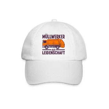 Müllmann Müllabfuhr Müllwerker Lustige Sprüche - Baseballkappe - Weiß/Weiß - Vorne