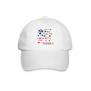 America - Baseballkappe - Weiß/Weiß - Vorne