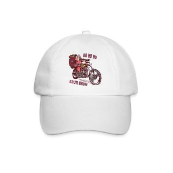 Santa Biker Christmas Costume for Bikers - Baseball Cap - white/white - Front