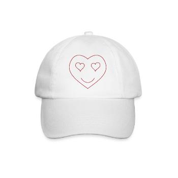 Face heart hearts - Baseball Cap - white/white - Front