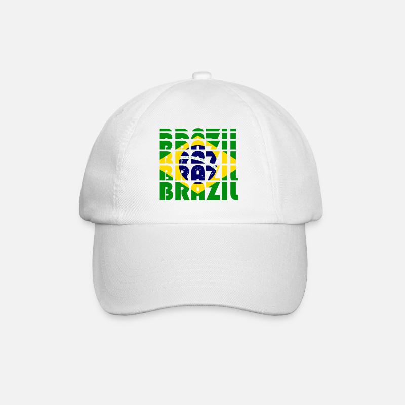 Grille des drapeaux du Brésil - Casquette classique - blanc/blanc