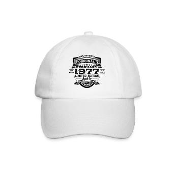 Février 1977 Cadeau d’anniversaire rétro - Casquette classique - blanc/blanc - Devant