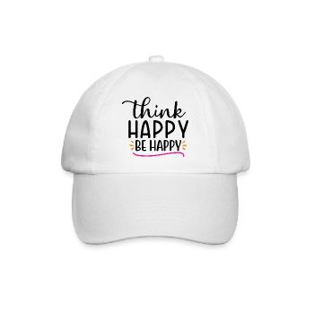 Design Think happy be happy - Casquette classique - blanc/blanc - Devant