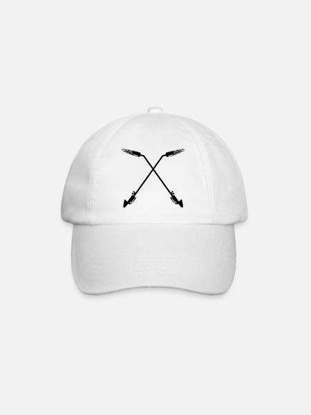 Logo Dachdecker Unternehmen gekreuzte Gasbrenner - Baseballkappe - Weiß/Weiß