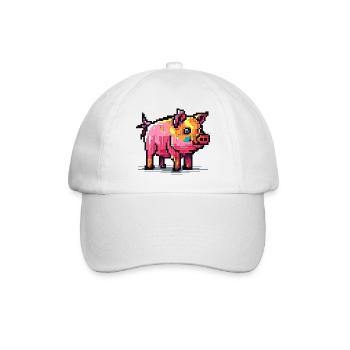Ein schönes farbenfrohes ausgewachsenes Schwein - Baseballkappe - Weiß/Weiß - Vorne