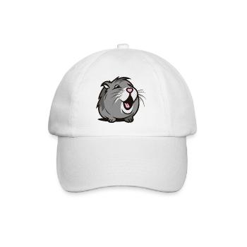 Cheerful Guinea pig / Hamster – Heart - Baseball Cap - white/white - Front