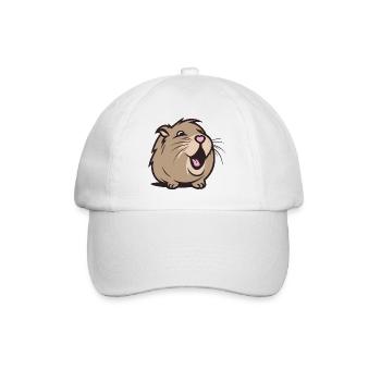 Cheerful Capybara / Guinea Pig / Hamster – Heart - Baseball Cap - white/white - Front