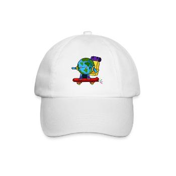 Skater Earth Backpack - Baseball Cap - white/white - Front