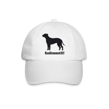 Bullmastiff Silhouette - Baseballkappe - Weiß/Weiß - Vorne