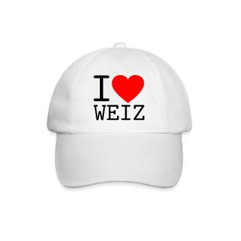 I Love Weiz Minimalistisches Herz Souvenir - Baseballkappe - Weiß/Weiß - Vorne