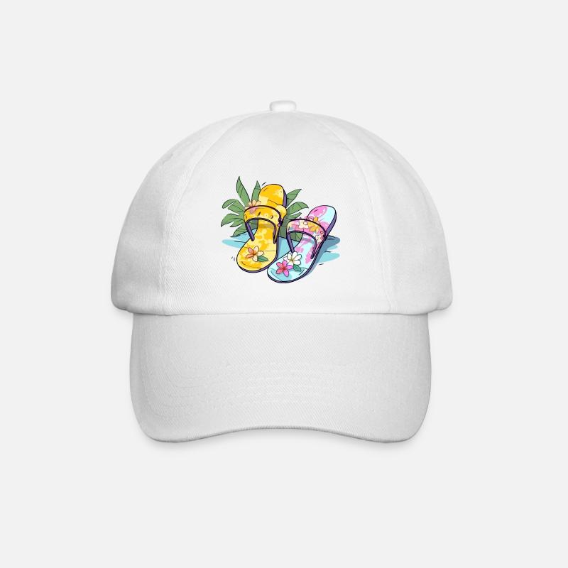Les sandales fleuries - Casquette classique - blanc/blanc