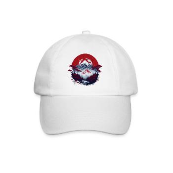asiatische Berglandschaft - Baseballkappe - Weiß/Weiß - Vorne