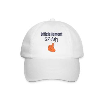 Officiellement 27 Ans - Casquette classique - blanc/blanc - Devant