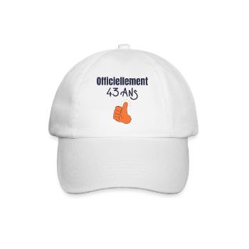 Officiellement 43 Ans - Casquette classique - blanc/blanc - Devant