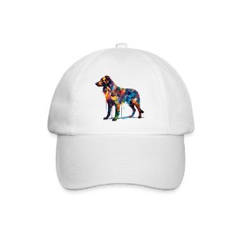 Colorful Dog Silhouette: Masterpiece in Water - Baseball Cap - white/white - Front