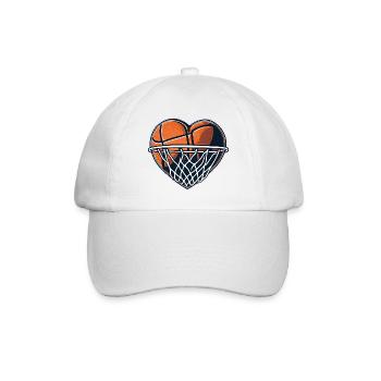 Basketball Love Heart for World Champion Fans Players - Baseball Cap - white/white - Front
