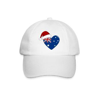Drapeau Australie coeur de Noël - Casquette classique - blanc/blanc - Devant