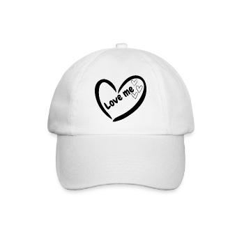 Minimal Hearts Line Drawing - Baseball Cap - white/white - Front