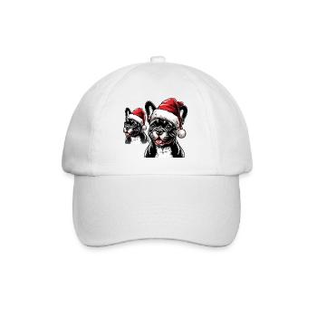 French Bulldog Santa Claus Gifts - Baseball Cap - white/white - Front