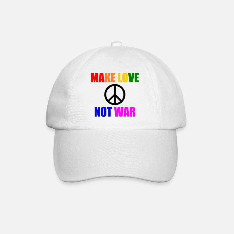 Make love not war - Baseballkappe - Weiß/Weiß