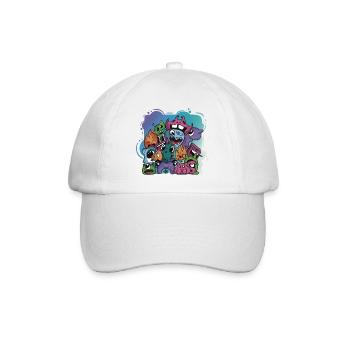 Monster fantasy doodle art drawing characters - Baseball Cap - white/white - Front