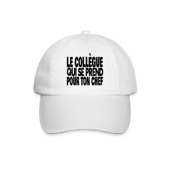 le collègue qui se prend pour ton chef - Casquette classique - blanc/blanc - Devant