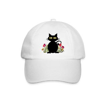Cat - Baseball Cap - white/white - Front