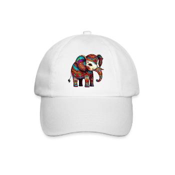 Elefant - Baseballkappe - Weiß/Weiß - Vorne