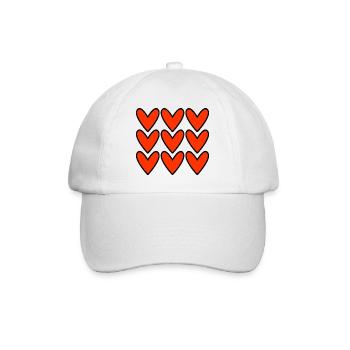 HEART. HEARTS. VALENTINE'S DAY. LOVE. LOVE. COUPLE. - Baseball Cap - white/white - Front