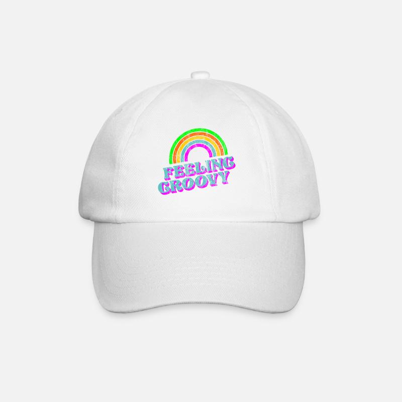 Feeling groovy 70s dicotheque disco music - Baseball Cap - white/white