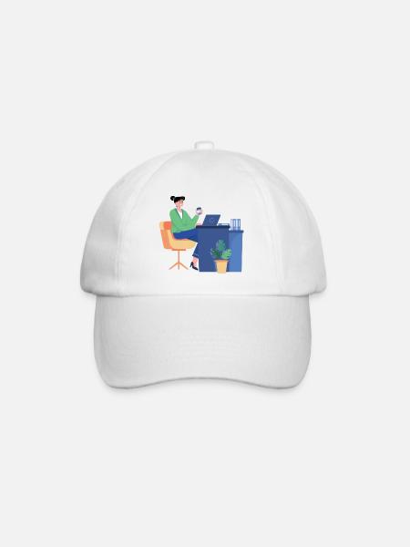 Femme au bureau - Casquette classique - blanc/blanc