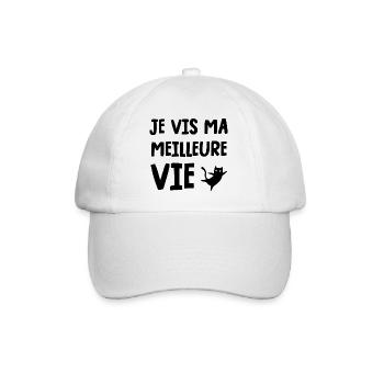 je vis ma meilleure vie - Casquette classique - blanc/blanc - Devant