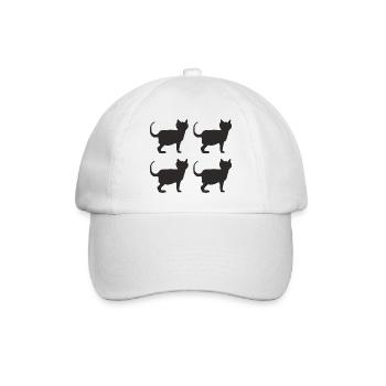 Chats noirs 4 plis - Casquette classique - blanc/blanc - Devant