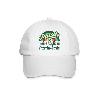 Musik meine tägliche Vitamin-Dosis - Baseballkappe - Weiß/Weiß - Vorne