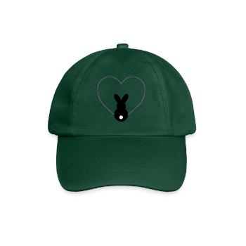 Rabbit in heart - Baseball Cap - bottle green - Front
