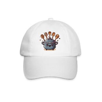 Niedlicher Kochtopf Koch - Baseballkappe - Weiß/Weiß - Vorne