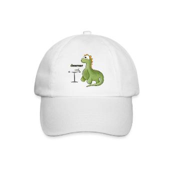 Dinosaurier Wortspielerei - Baseballkappe - Weiß/Weiß - Vorne