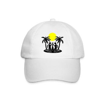Boire à la fête sur la plage de l’île - Casquette classique - blanc/blanc - Devant